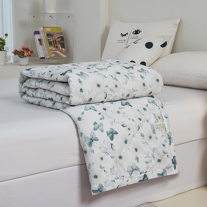 91家纺网 家纺一手货源 找家纺 被多多被业 2025新款凉感丝印花夏被夏凉被空调被 幻蝶