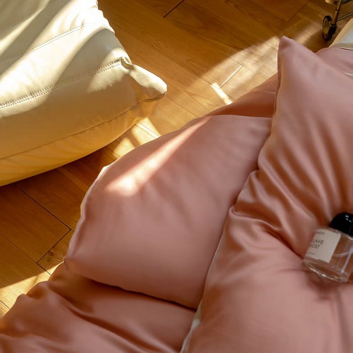 91家纺网 家纺一手货源 找家纺 未来家居 2025新款60S兰精天丝纯色四件套 芝芝淘淘-极地白