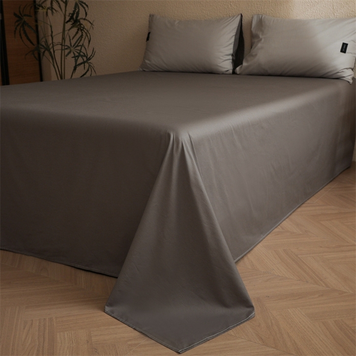 91家纺网 家纺一手货源 找家纺 启程2025新款全棉纯色双拼无印风四件套 绅士灰+雅士灰