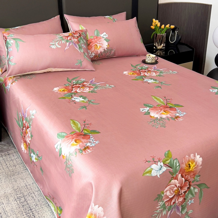 91家纺网 家纺一手货源 找家纺 纽缦家纺 2025新款印花冰丝防滑床单 美满