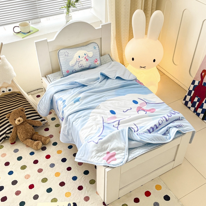 91家纺网 家纺一手货源 找家纺 花满路 2025新款儿童针织棉夏被 玉桂狗