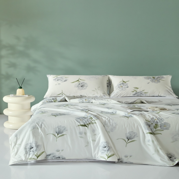 91家纺网 家纺一手货源 找家纺 2025春夏新款100%双面锦纶美式印花夏被凉感空调被 水墨江南