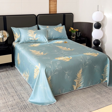 纽缦家纺 2025新款印花冰丝防滑床单 初夏