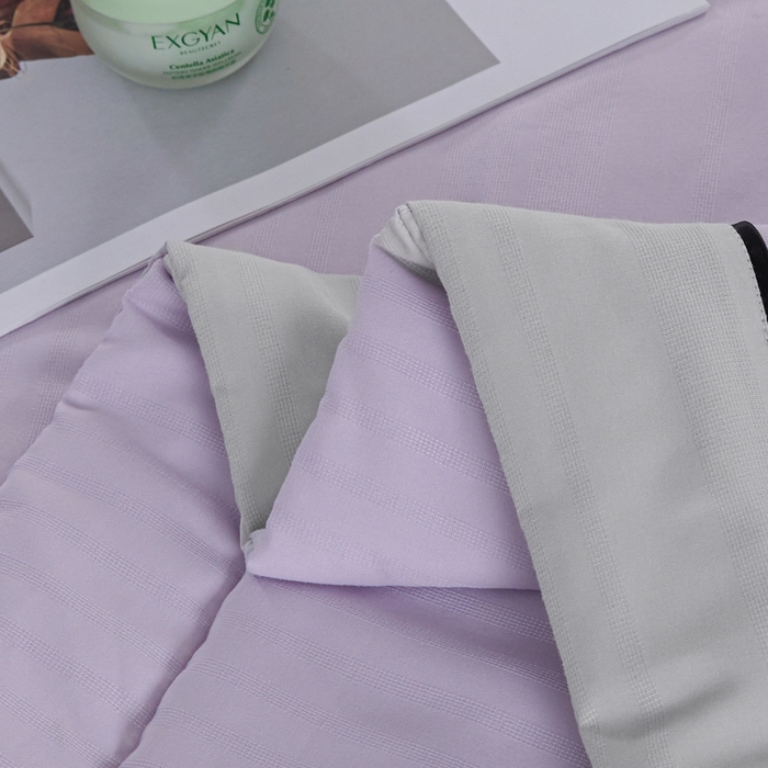 91家纺网 家纺一手货源 找家纺 宝士康家纺 2025新款10A抗菌华夫条提花夏被 香紫