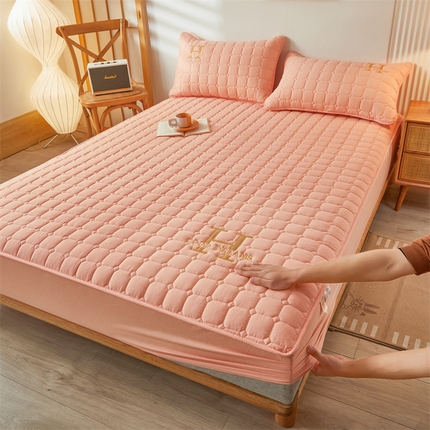 91家纺网 家纺一手货源 找家纺 （总）恒爱家纺 2025新款H系列全棉色织水洗棉床笠