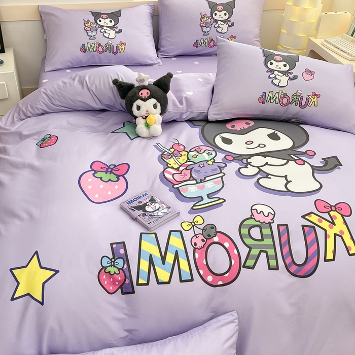 91家纺网 家纺一手货源 找家纺 博雅 2025新款三丽鸥全棉大版单枕套 快乐库洛米