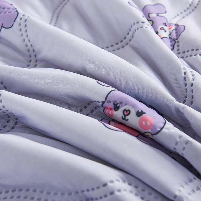 91家纺网 家纺一手货源 找家纺 被多多被业 2025新款凉感丝印花夏被夏凉被空调被 星黛兔-紫