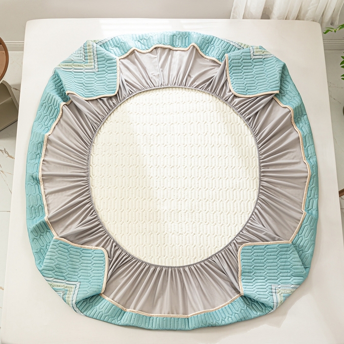 91家纺网 家纺一手货源 找家纺 美丽折家纺 2025新款6mm厚乳胶床笠款三件套 秘密花园