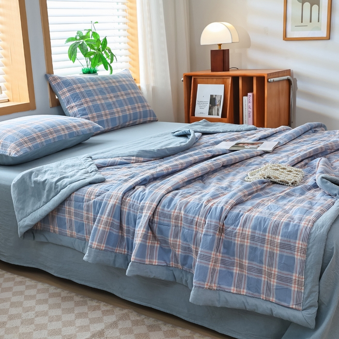 91家纺网 家纺一手货源 找家纺 （总）圣尔雅家纺 2025新款里外全棉色织夏被新疆棉花被纯棉被子空调被夏凉被