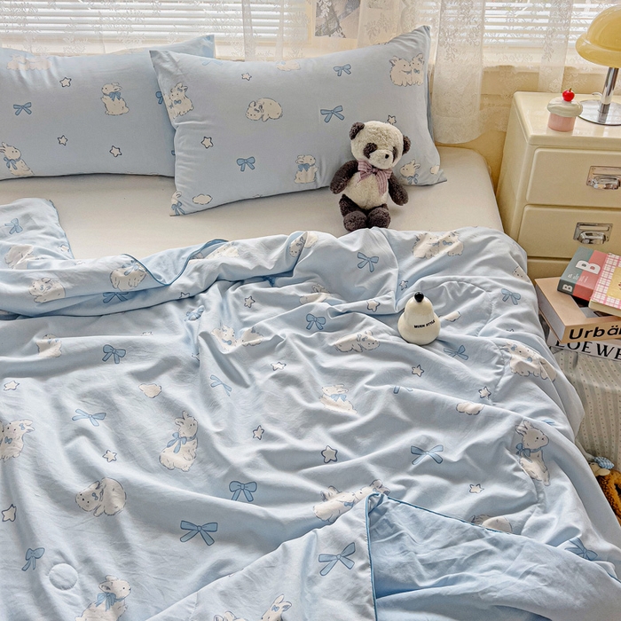 91家纺网 家纺一手货源 找家纺 （总）2025春夏新款嵌绳款云柔水洗棉单夏被夏凉被空调被