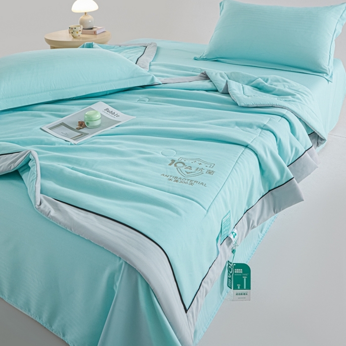 91家纺网 家纺一手货源 找家纺 宝士康家纺 2025新款10A抗菌华夫条提花夏被 明兰