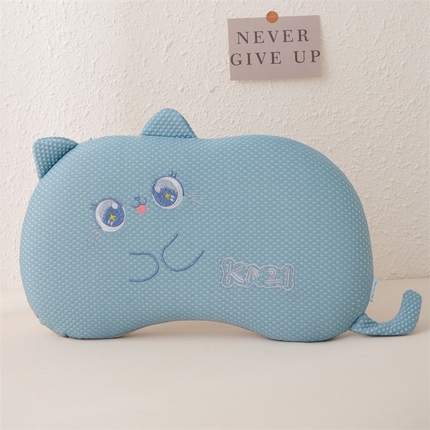 芯洲2025新款卡通儿童凉感冰豆豆记忆枕夏季舒适可爱造型枕头枕芯 大福-蓝
