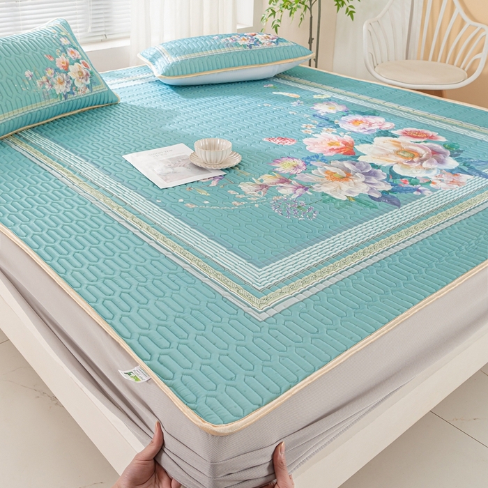 91家纺网 家纺一手货源 找家纺 美丽折家纺 2025新款6mm厚乳胶床笠款三件套 秘密花园