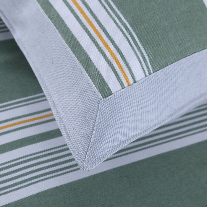 91家纺网 家纺一手货源 找家纺 恋尚羽 2025新款加厚纯棉老粗布凉席三件套 条纹 绿