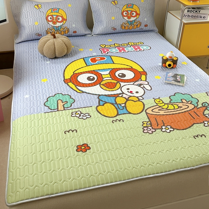 91家纺网 家纺一手货源 找家纺 金爱家2025新款啵乐乐乳胶凉席 凉席-森林派对