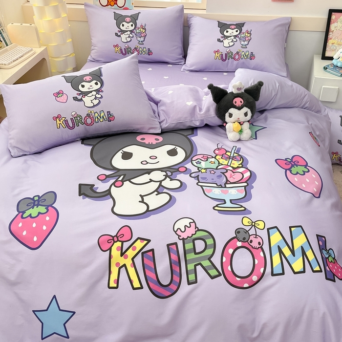 91家纺网 家纺一手货源 找家纺 博雅 2025新款三丽鸥全棉大版单枕套 快乐库洛米