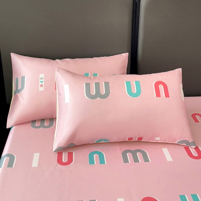 91家纺网 家纺一手货源 找家纺 纽缦家纺 2025新款印花冰丝床笠 跳动的音符