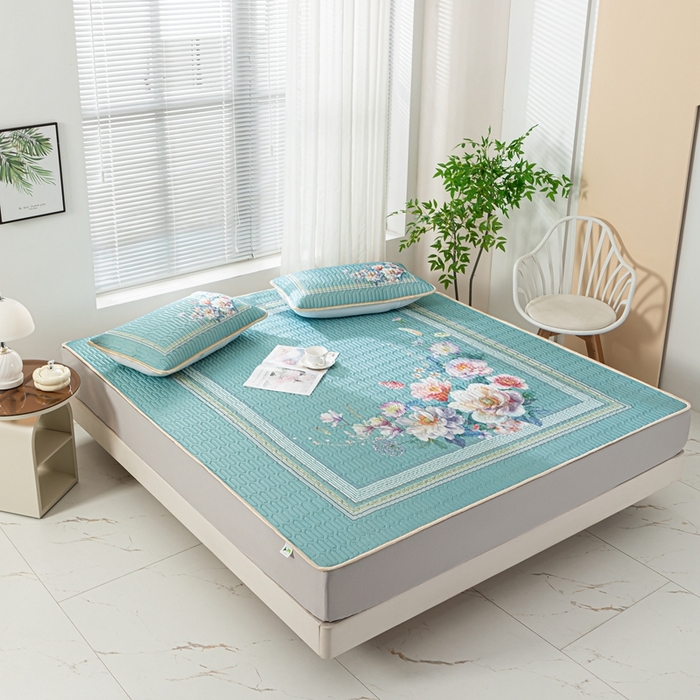 91家纺网 家纺一手货源 找家纺 美丽折家纺 2025新款6mm厚乳胶床笠款三件套 秘密花园