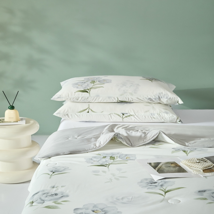 91家纺网 家纺一手货源 找家纺 2025春夏新款100%双面锦纶美式印花夏被凉感空调被 水墨江南