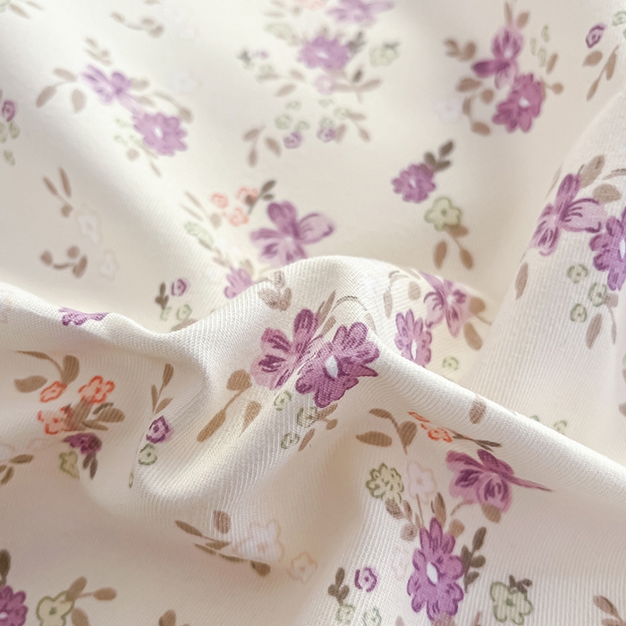 91家纺网 家纺一手货源 找家纺 玖明2025新款A类加厚柔软针织棉双层纱四件套 暮光紫苑