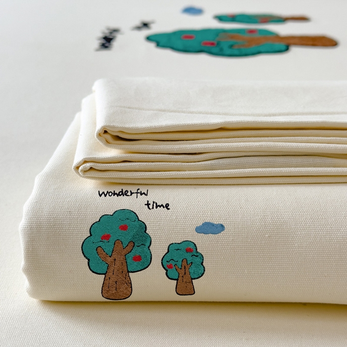 91家纺网 家纺一手货源 找家纺 席世家 2025春夏新款全棉纯棉老粗布印花床单凉席席子 苹果树