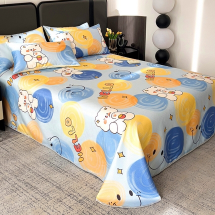 91家纺网 家纺一手货源 找家纺 （总）纽缦家纺 2025新款印花冰丝防滑床单