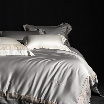 涞澳家纺 2025新款80S天丝棉四件套-伯尼尔 伯尼尔-灰