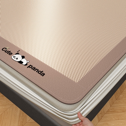 宜派家纺 2025新款轻柔丝凉席冰丝席-嘟嘟熊 素雅咖-床笠