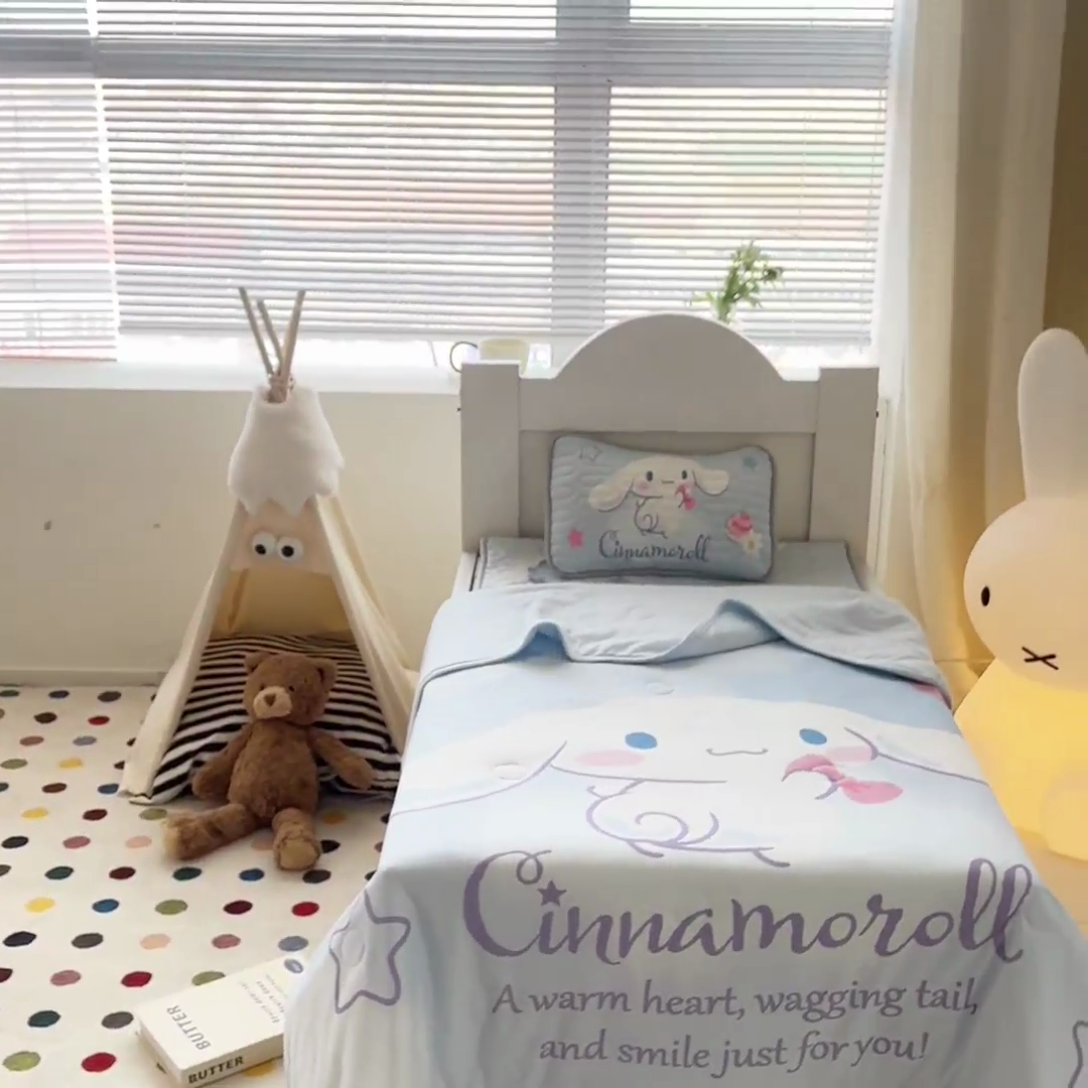 91家纺网 家纺一手货源 找家纺 花满路 2025新款儿童针织棉夏被 玉桂狗