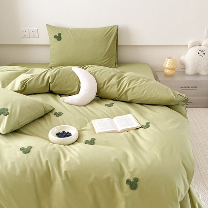 91家纺网 家纺一手货源 找家纺 （总）Mr.pig猪先生水洗棉 2025新款简约小熊头像毛巾绣四件套