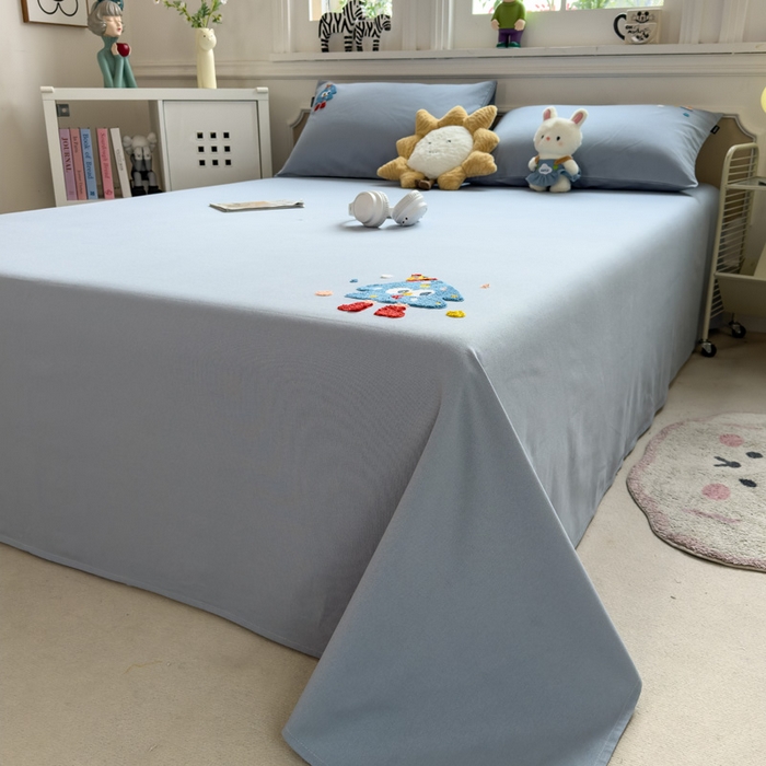 91家纺网 家纺一手货源 找家纺 席世家 2025春夏新款全棉纯棉老粗布印花床单凉席席子 幸运帽