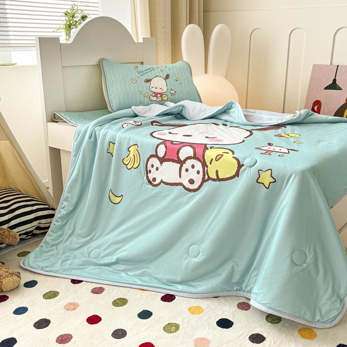 91家纺网 家纺一手货源 找家纺 花满路 2025新款儿童针织棉夏被 卡帕狗