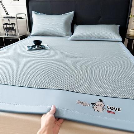 91家纺网 家纺一手货源 找家纺 （总）水云缦 2025新款中分子pe席头绣凉席