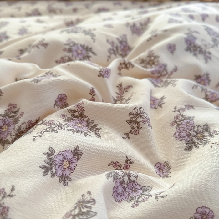 91家纺网 家纺一手货源 找家纺 玖明2025新款A类加厚柔软针织棉双层纱四件套 繁花似锦