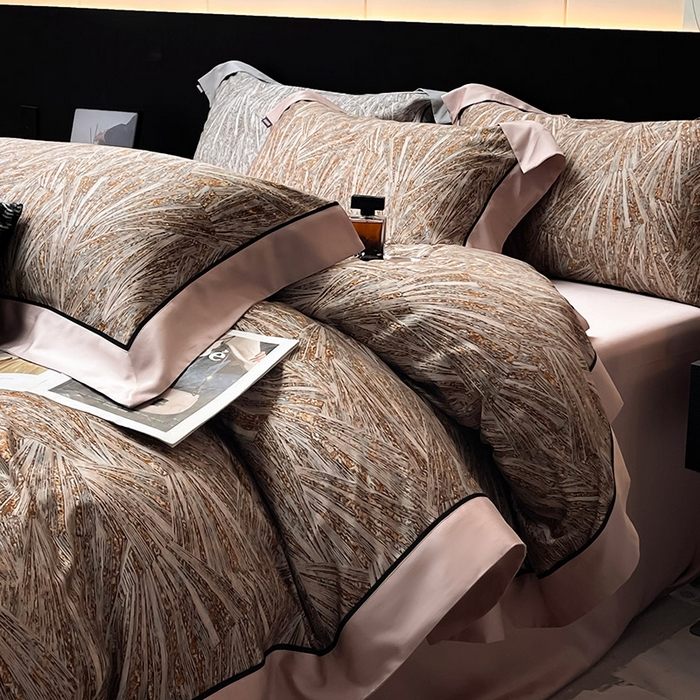 91家纺网 家纺一手货源 找家纺 2025高端轻奢A类母婴级天丝棉全工艺刺绣四件套纯棉全棉高端夏季丝滑裸睡长绒棉床上用品 曼莎