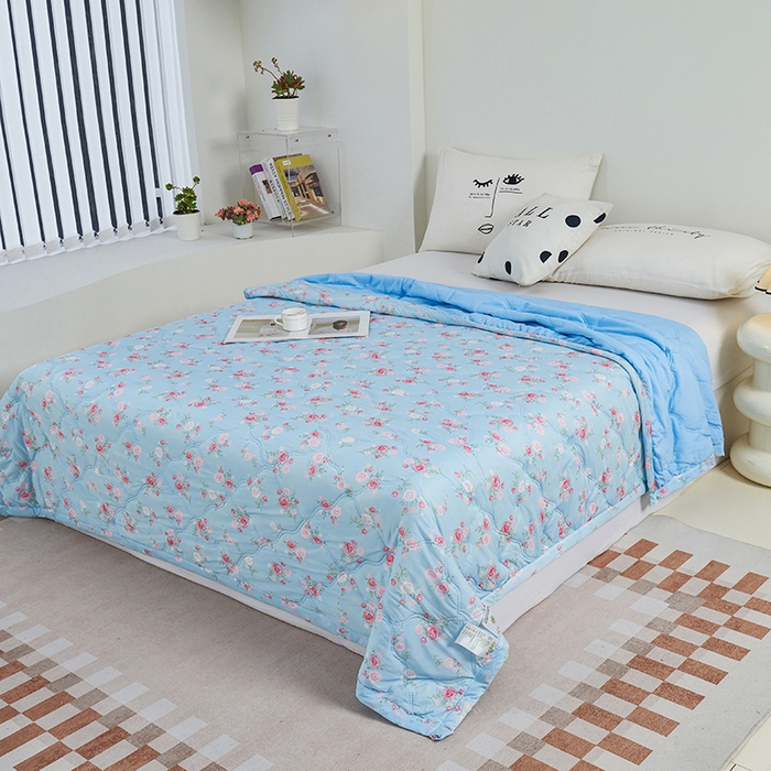 91家纺网 家纺一手货源 找家纺 被多多被业 2025新款凉感丝印花夏被夏凉被空调被 浪漫玫瑰