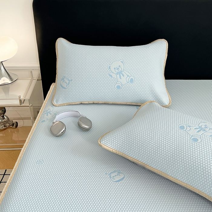 91家纺网 家纺一手货源 找家纺 （总）梦舒羽 2025新款凉感冰豆豆凉席枕套可水洗冰丝宿舍一只装枕头套一对枕芯套