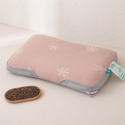 91家纺网 家纺一手货源 找家纺 芯洲2025新款荞麦枕凉豆豆夏季成人冰感透气枕头枕芯 寒酥-甜蜜粉