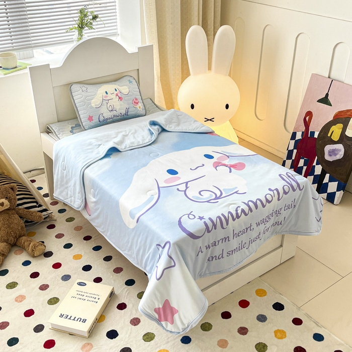 91家纺网 家纺一手货源 找家纺 花满路 2025新款儿童针织棉夏被 玉桂狗