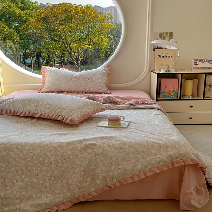 91家纺网 家纺一手货源 找家纺 欧尚 2025新款夏被四件套 花开结语