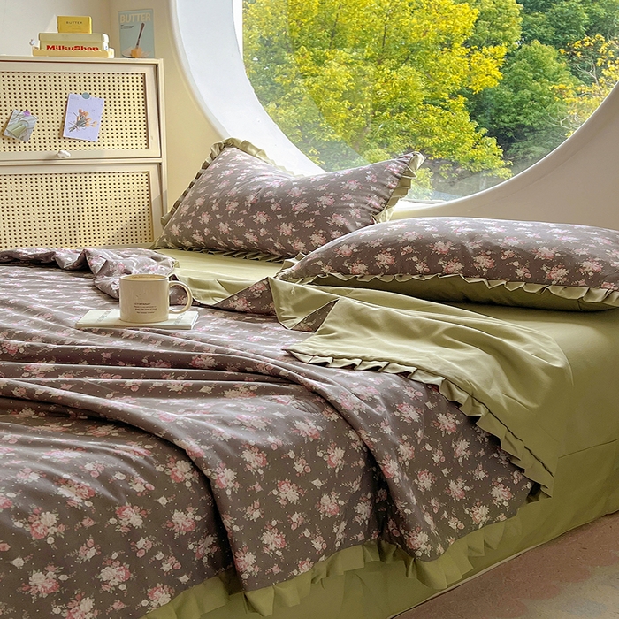 91家纺网 家纺一手货源 找家纺 欧尚 2025新款夏被四件套 暗香