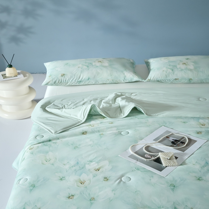 91家纺网 家纺一手货源 找家纺 2025春夏新款100%双面锦纶美式印花夏被凉感空调被 绿野仙踪