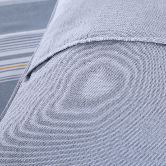 91家纺网 家纺一手货源 找家纺 恋尚羽 2025新款加厚纯棉老粗布凉席三件套 条纹 灰