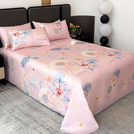 91家纺网 家纺一手货源 找家纺 （总）纽缦家纺 2025新款印花冰丝防滑床单