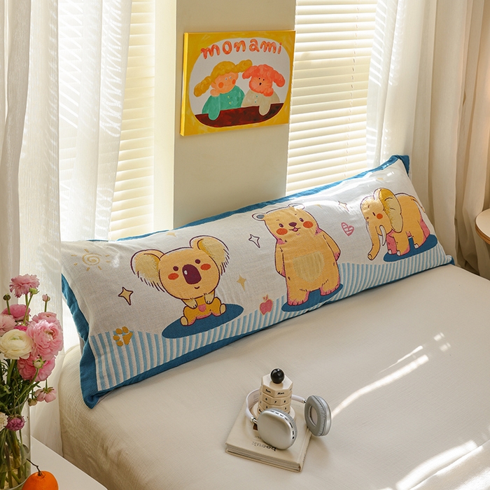 91家纺网 家纺一手货源 找家纺 雯雨2025新款A类卡通双人纱布枕套 好朋友