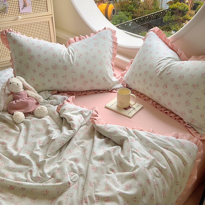 91家纺网 家纺一手货源 找家纺 欧尚 2025新款夏被四件套 花语