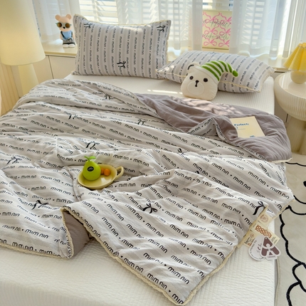 贝扬思 2025新款云感双层纱抗菌花边夏被 韵味