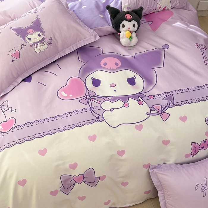 91家纺网 家纺一手货源 找家纺 博雅 2025新款三丽鸥全棉大版单枕套 气球库洛米