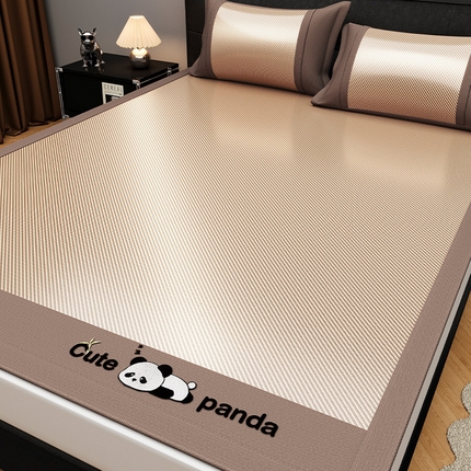 宜派家纺 2025新款轻柔丝凉席冰丝席-嘟嘟熊 素雅咖-床席