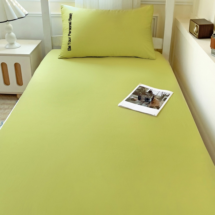 91家纺网 家纺一手货源 找家纺 （总）纽缦家纺 2025新款纯色提花学生冰丝床笠